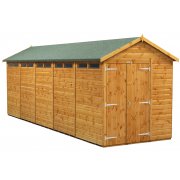 Power 20x6 Apex Secure Garden Shed - Double Door